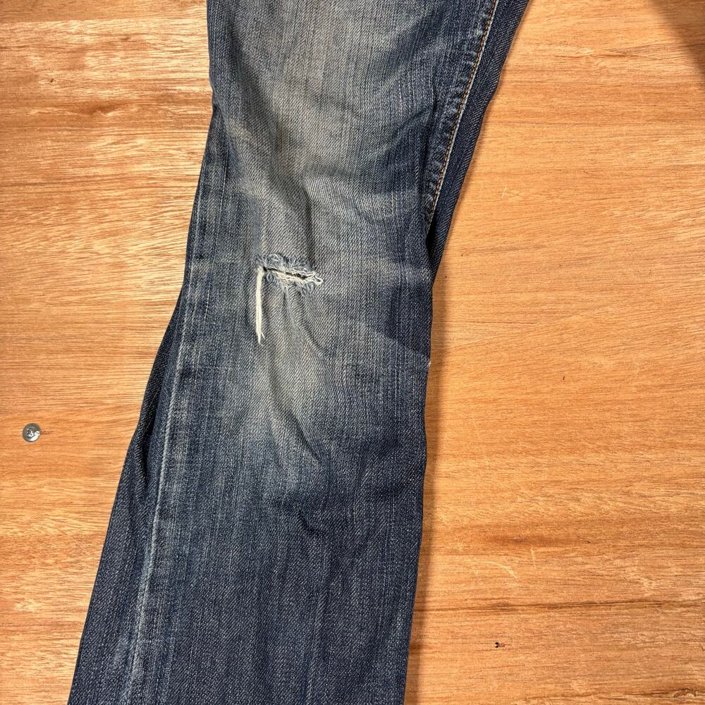 Nudie Jeans Dark Wash Straight Leg 31W x 34L Distressed Jeans Denim - Picture 2 of 10